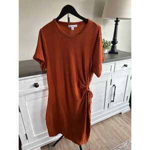 And Now This Womens 2X Rust Orange Side Tie Cinch Sheath Dress Plus Size